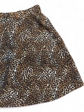 Vtg AB Studio Leopard Print Petite Skirt in Brown and Black
